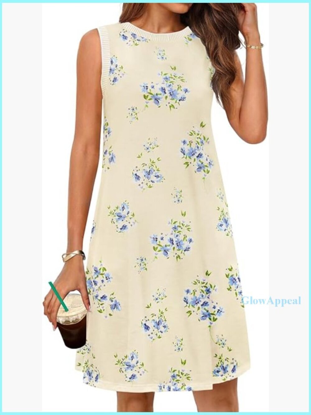 Sleeveless Swing Sundress with Pockets Casual Beach Dress Maternity